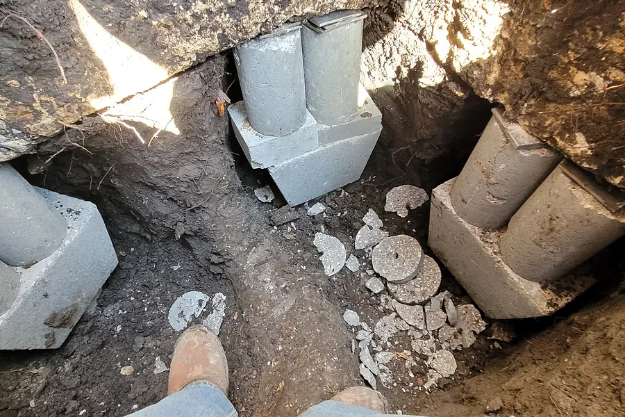 Foundation Repair in North Texas, pier installation and structural leveling.