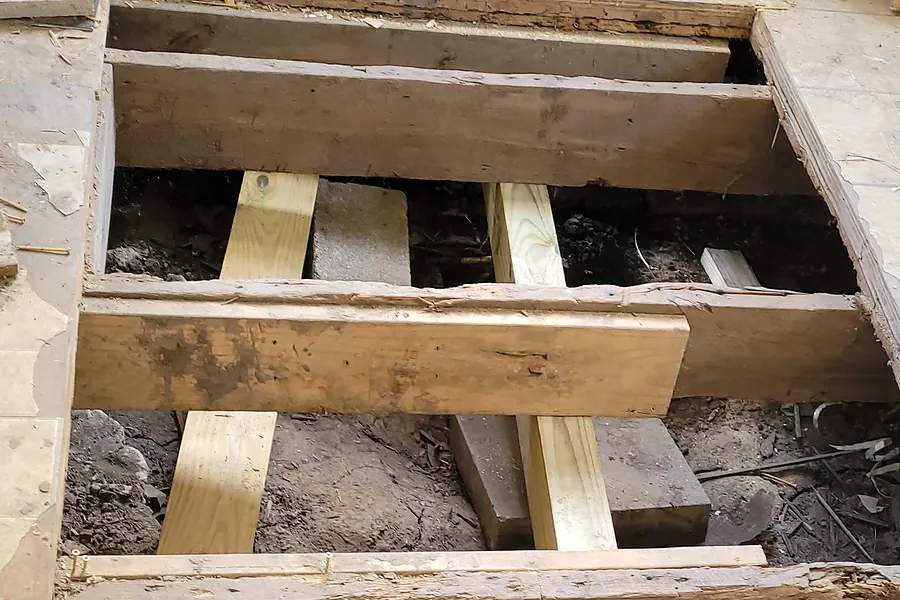 Foundation Repair in North Texas, pier installation and structural leveling.