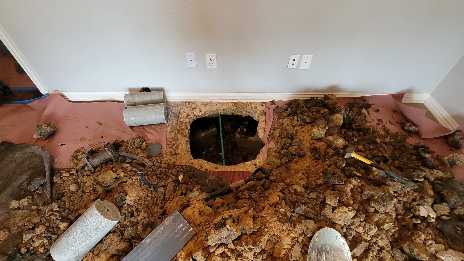 Foundation Repair in North Texas, pier installation and structural leveling.