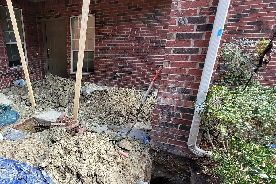 Foundation Repair in North Texas, pier installation and structural leveling.