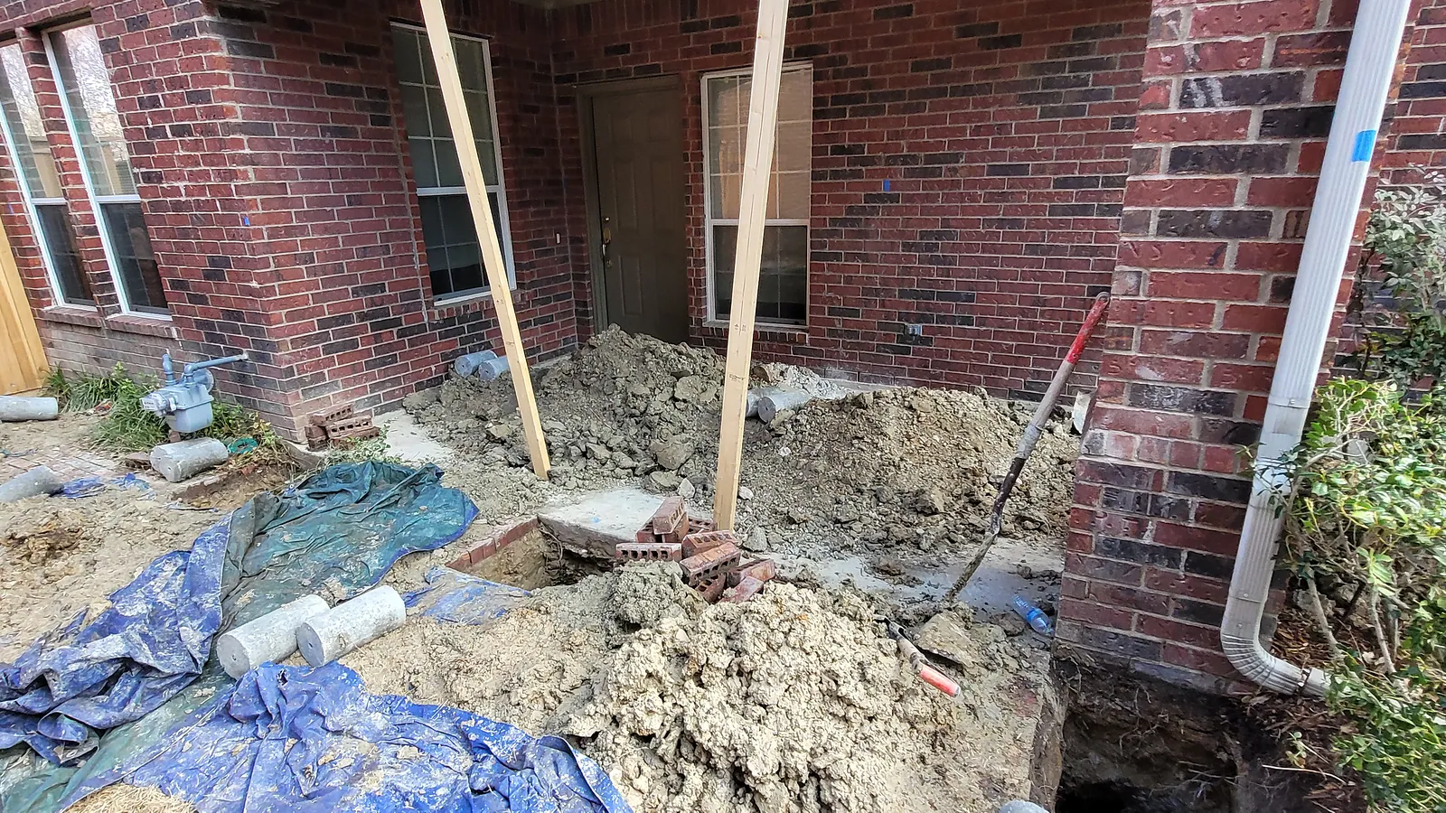 Foundation Repair in North Texas, pier installation and structural leveling.