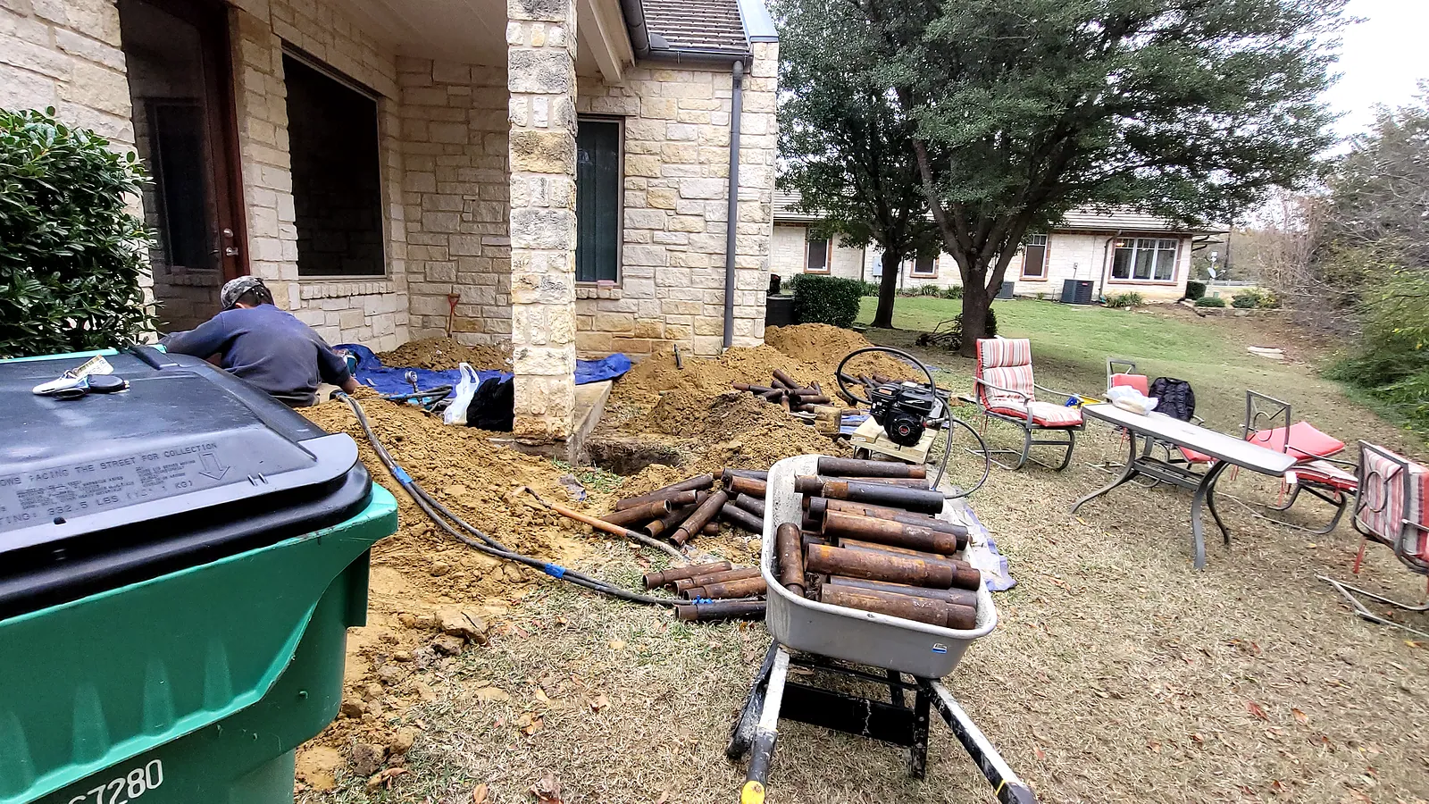 Foundation Repair in North Texas, pier installation and structural leveling.
