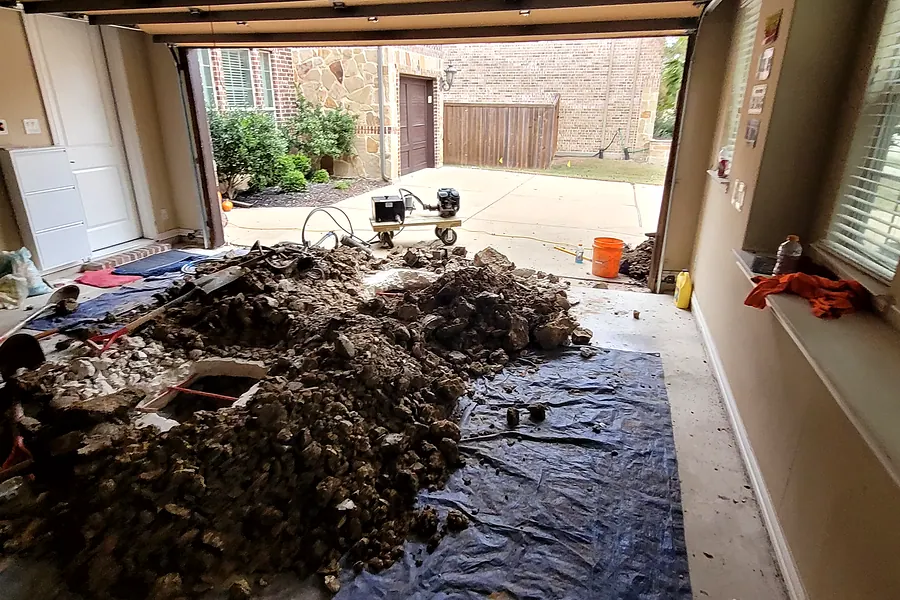 Foundation Repair in North Texas, pier installation and structural leveling.