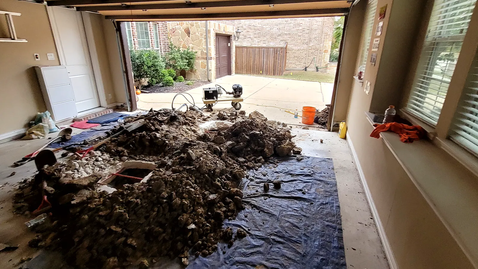 Foundation Repair in North Texas, pier installation and structural leveling.