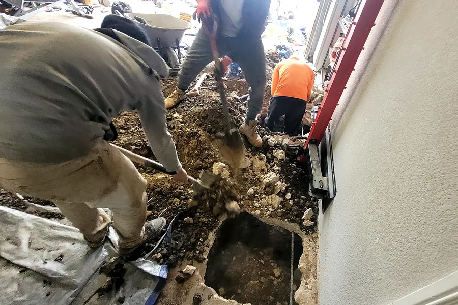 Foundation Repair in North Texas, pier installation and structural leveling.