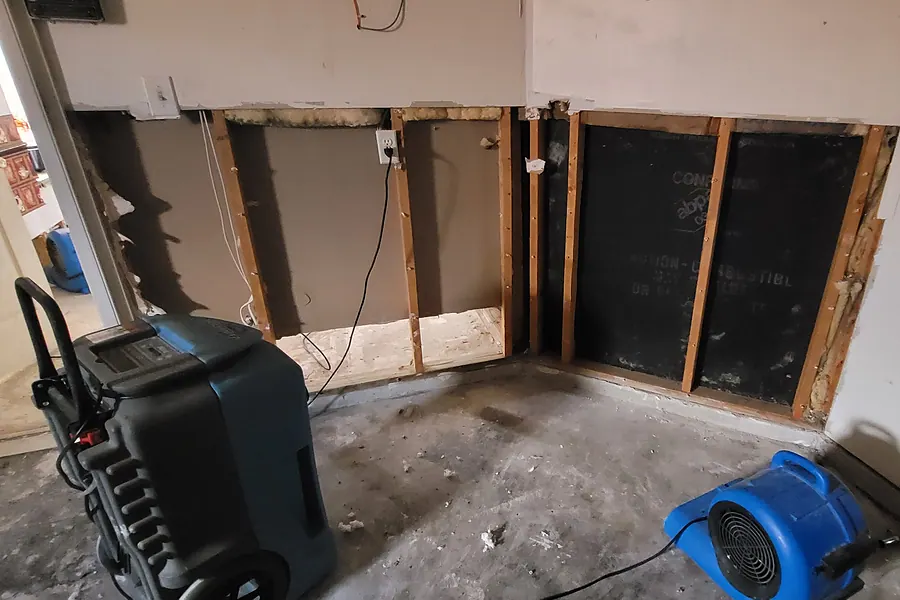 Water Restoration in North Texas, extraction, drying and rebuild.