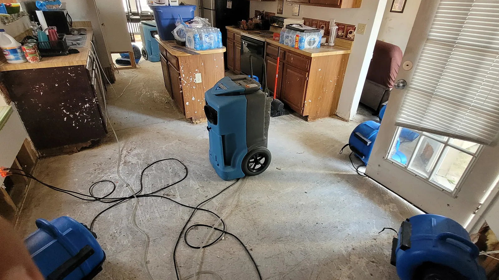 Water Restoration in North Texas, extraction, drying and rebuild.