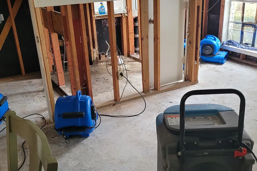 Water Restoration in North Texas, extraction, drying and rebuild.