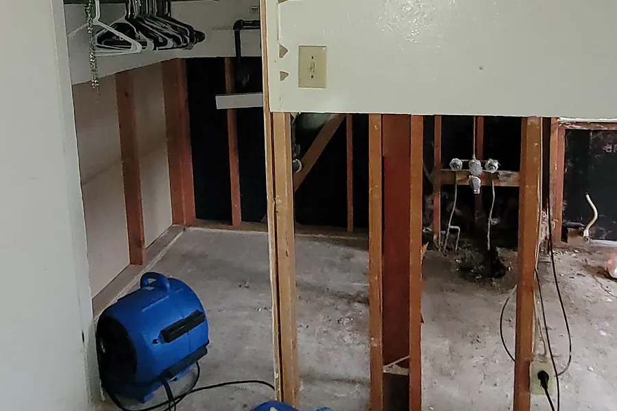 Water Restoration in North Texas, extraction, drying and rebuild.