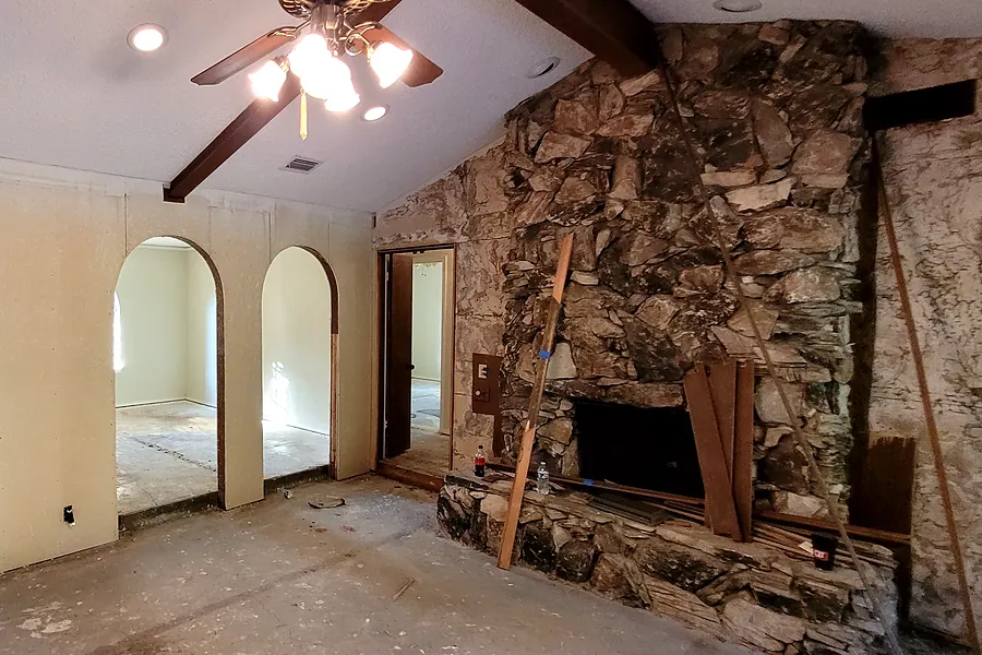 Water Restoration in North Texas, extraction, drying and rebuild.